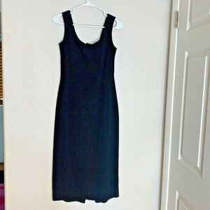 Jenne Maag Womens Sz S Bergdorf Goodman Black Sleeveless Dress Midi Back Zip Bus